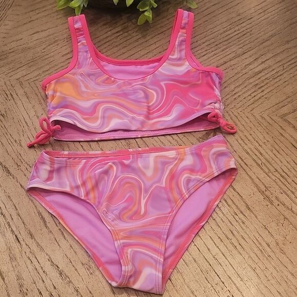 breaking waves Other - Pink Swirl Kids Bikini Swim Set Size 10